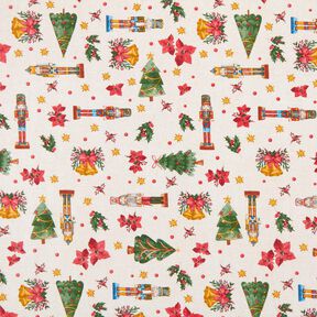 Decor Fabric Canvas Nutcracker – natural/dark red, 