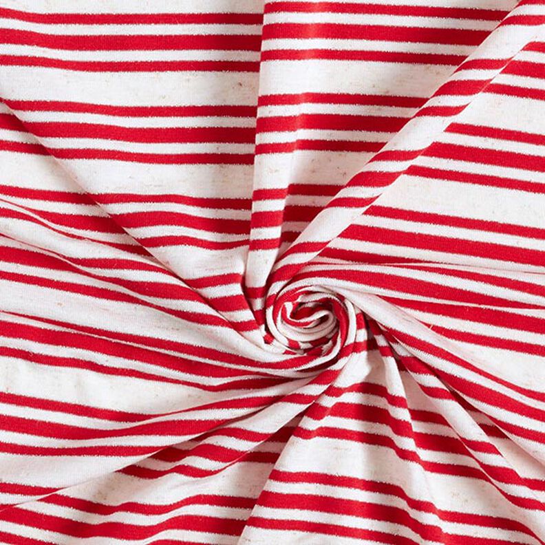 Viscose jersey, irregular glitter stripes – offwhite/red,  image number 3