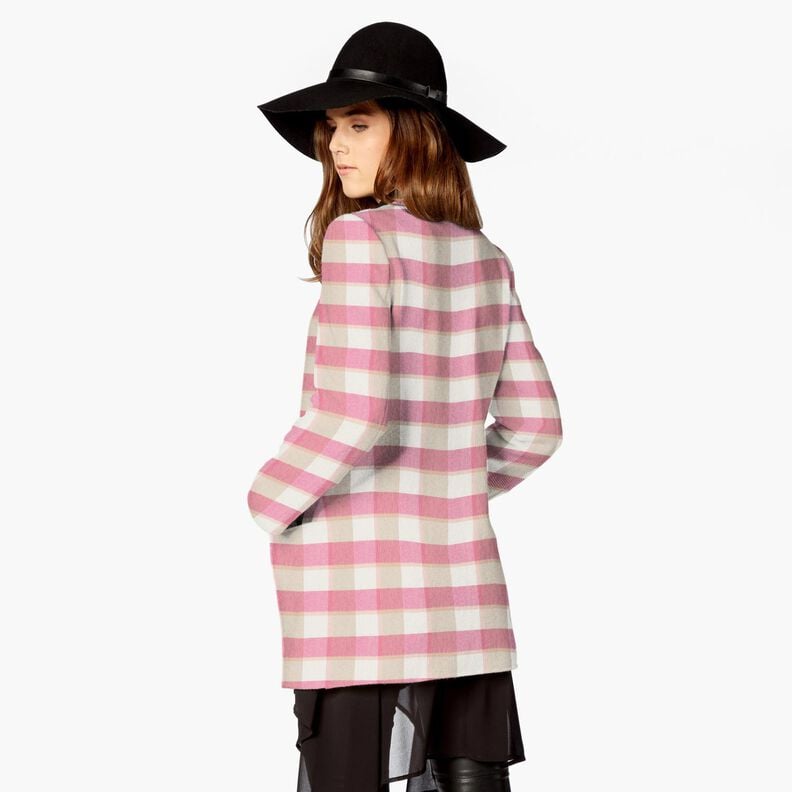 Cotton flannel large check – white/pink,  image number 7