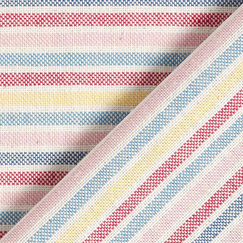 Decor Fabric Half Panama Multicoloured Stripes Recycled – purple,  image number 4