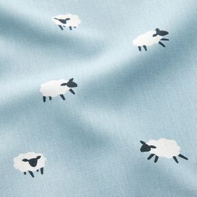 Cotton Poplin Sheep – light wash denim blue, 