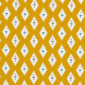 Cotton Cretonne abstract diamonds – mustard, 