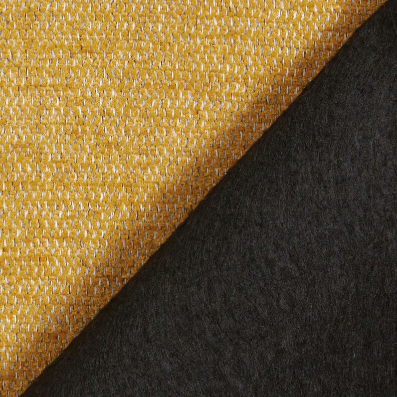 Upholstery Fabric Chenille Mottled – curry yellow/silver grey,  image number 3