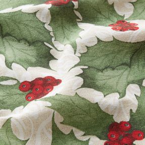 Decor Fabric Canvas Mistletoe Twigs – cashew/green, 