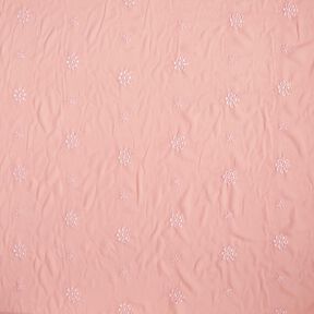 Broderie anglaise flowers chiffon – light dusky pink, 