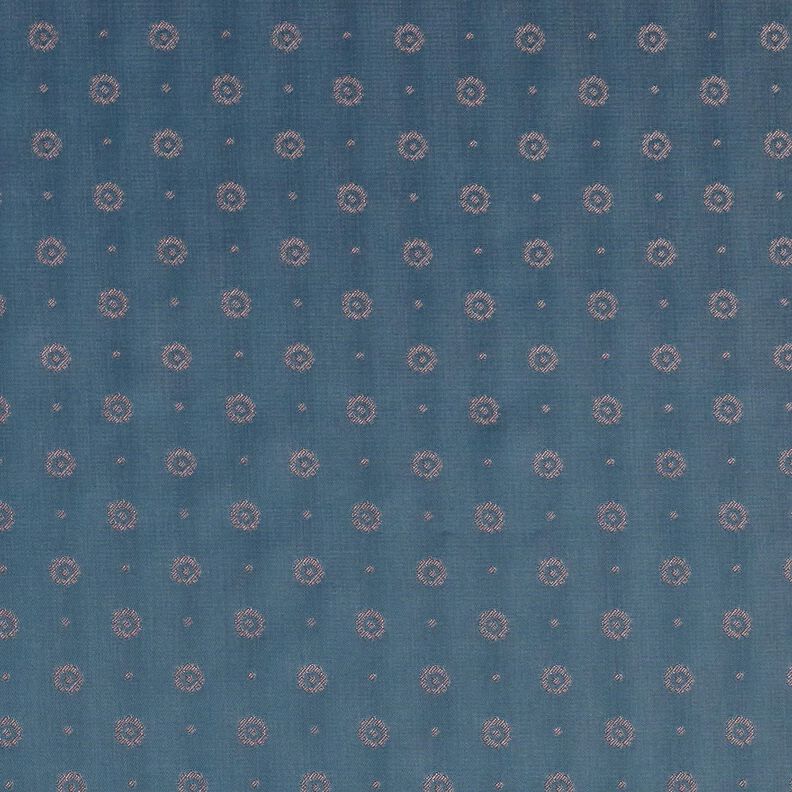 Lining Fabric Jacquard Flowers and dots iridescent – denim blue,  image number 1