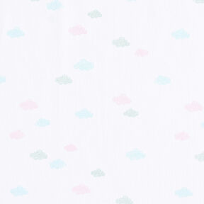 GOTS Scribble Look Clouds Cotton Poplin | Tula – white, 