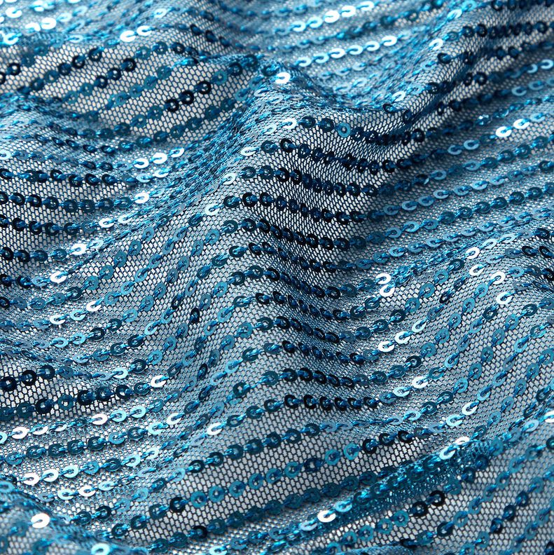 Sequin fabric vertical stripes – navy blue,  image number 2