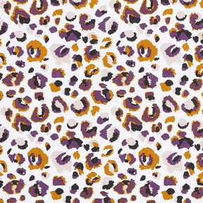 Cotton Cretonne leopard print – aubergine/white, 