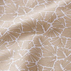 Coated Cotton abstract mini leaves – beige/white, 