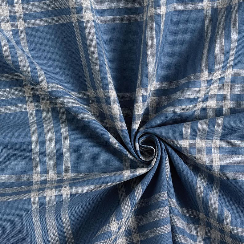 Cotton fabric large check – denim blue/light grey,  image number 3