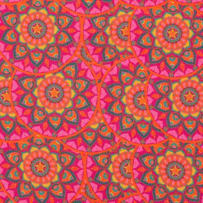 Viscose voile mandala – purple/orange, 