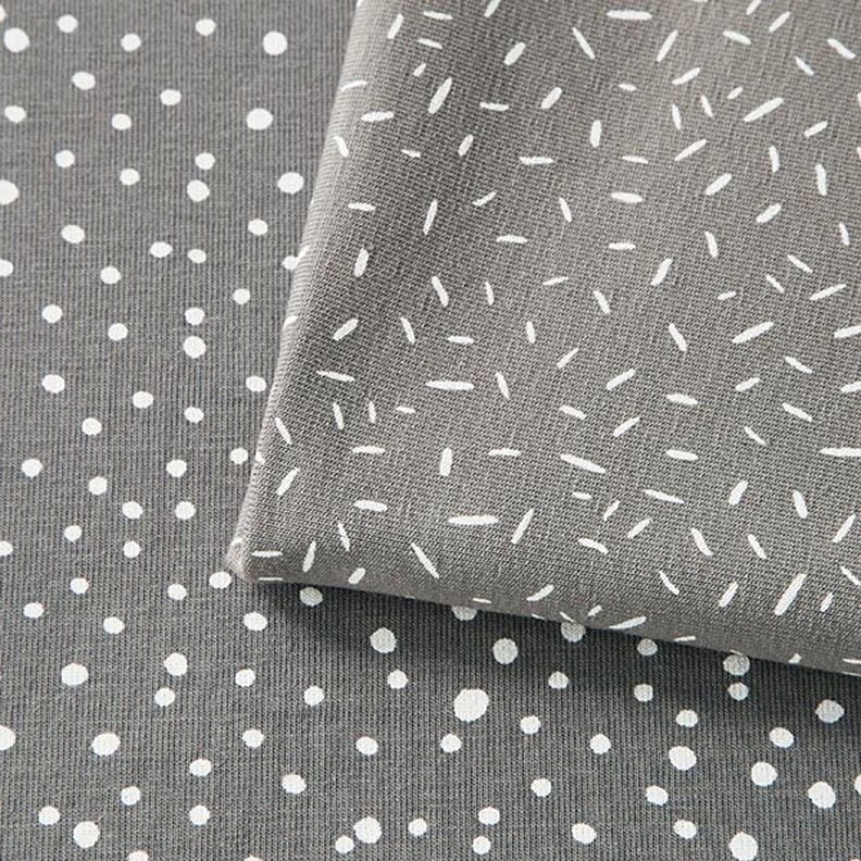 Cotton jersey irregular dots – grey,  image number 6