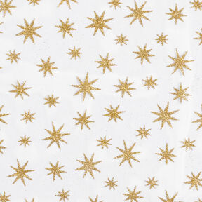 Tulle glitter stars – white/gold, 