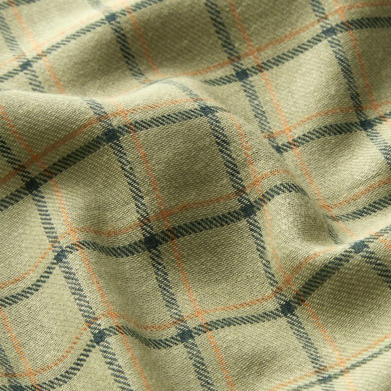 Flannel double check – khaki/fir green,  image number 2