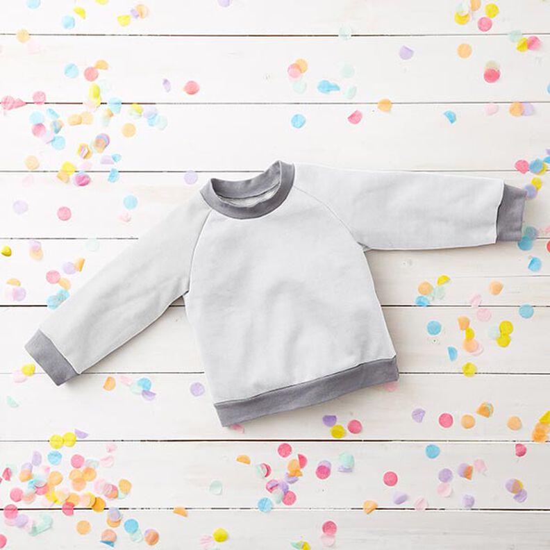 Light Cotton Sweatshirt Fabric Plain – white,  image number 7