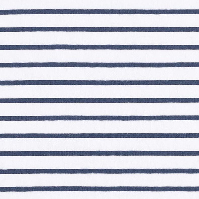 Narrow & Wide Stripes Cotton Jersey – white/navy blue,  image number 1