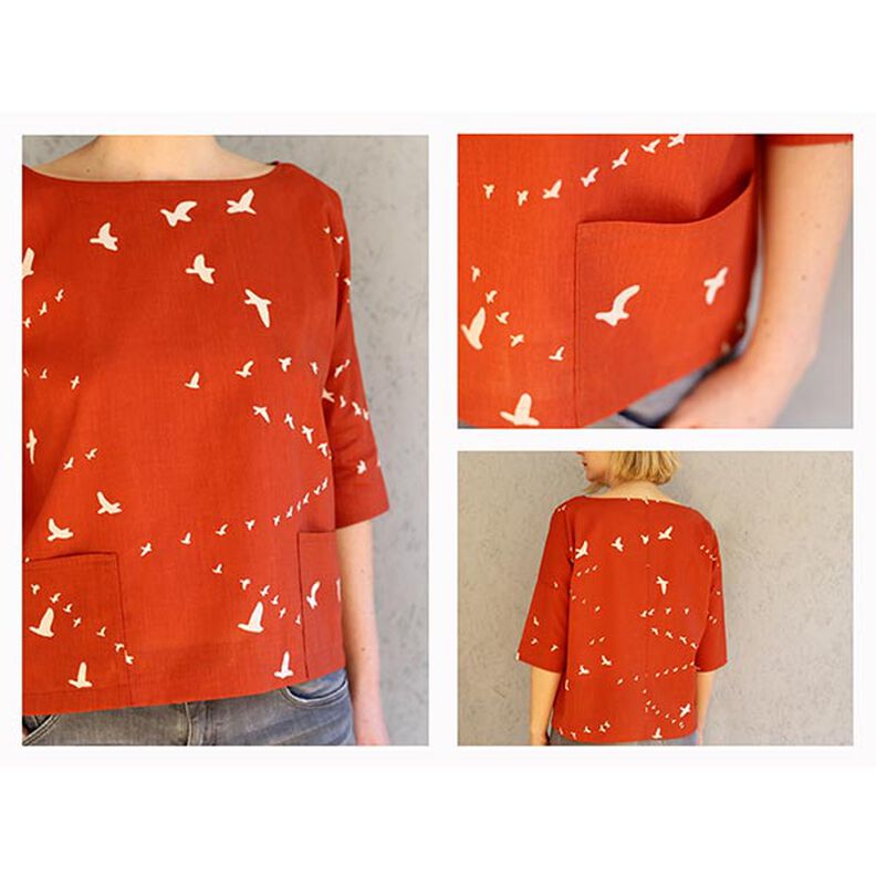 FRAU AIKO - short blouse with pockets, Studio Schnittreif | XXS - L,  image number 2