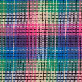 Coat fabric cotton mix check – pink/apple green, 