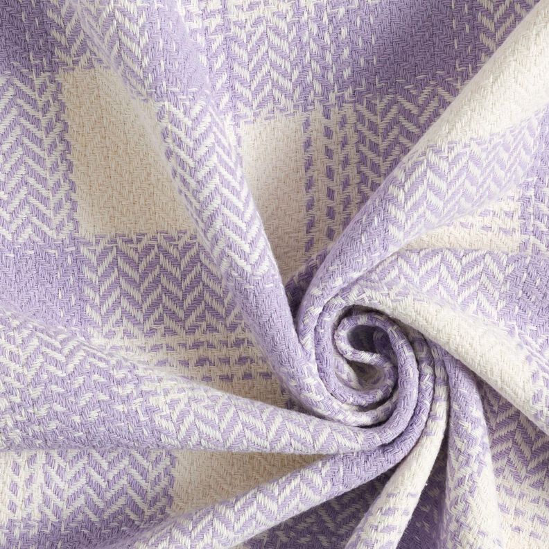 Coat Fabric Cotton Blend checked – mauve/ivory,  image number 3