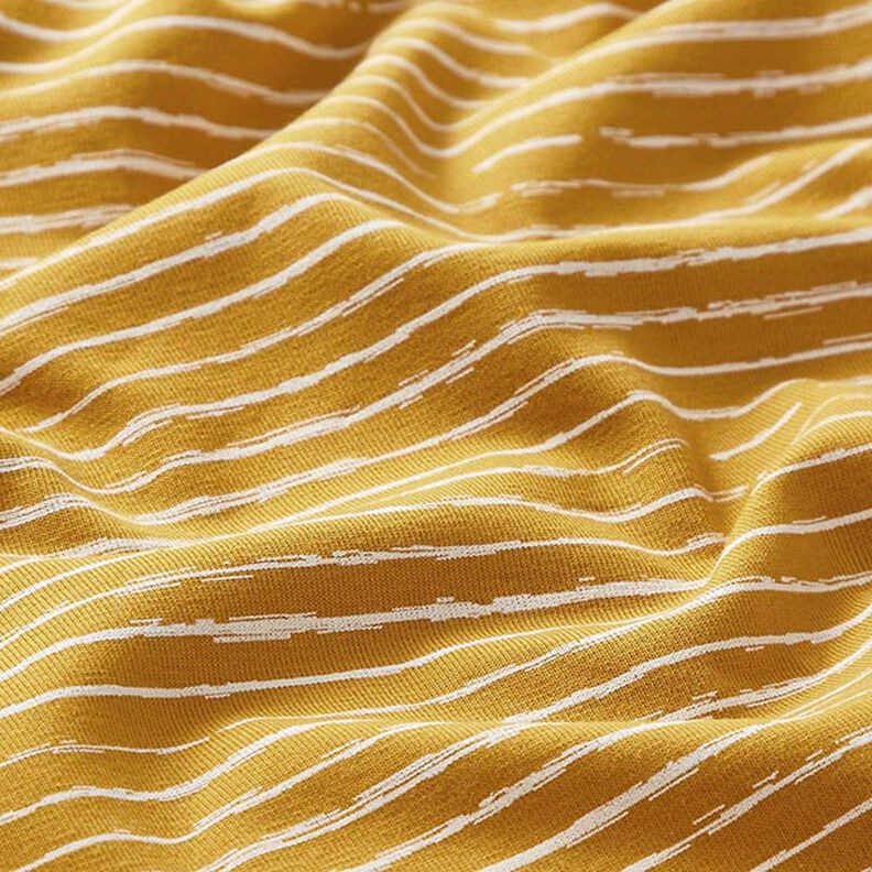 Cotton Jersey Scribble Stripes – mustard,  image number 2