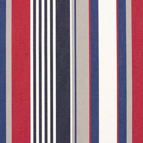 Outdoor Fabric Canvas mixed stripes – white/navy blue, 