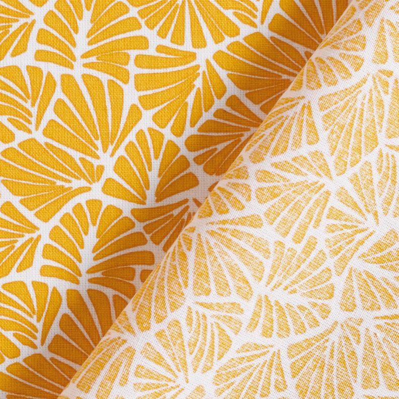 Coated Cotton abstract mini leaves – sunglow/white,  image number 5