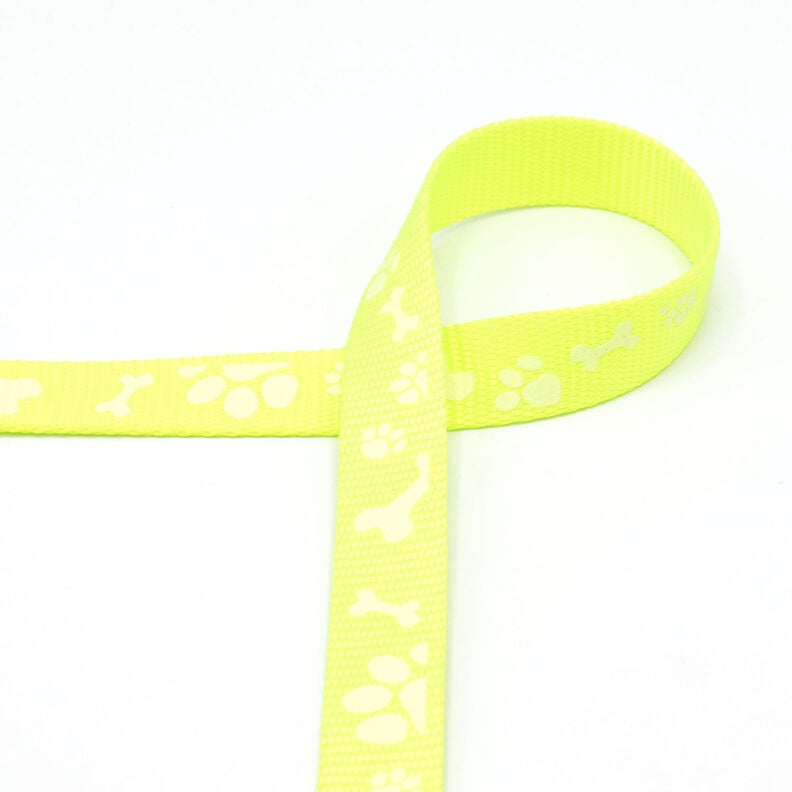 Reflective woven tape Dog leash [20 mm] – neon yellow,  image number 2