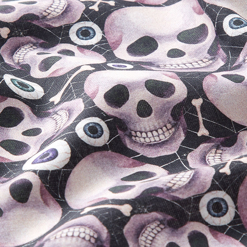 Cotton Poplin Skull – black/mauve grey,  image number 2