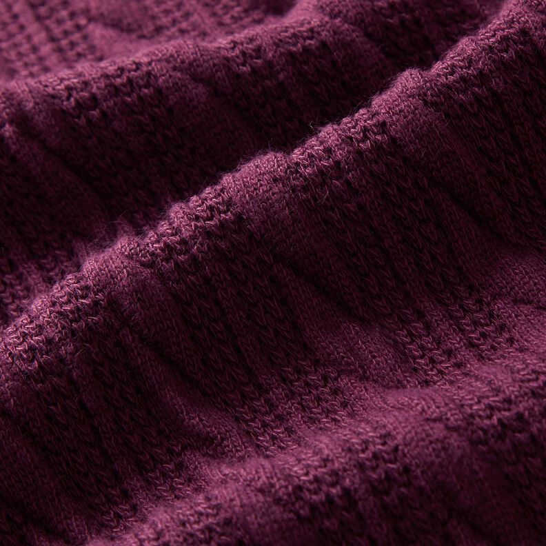 Knit Cloqué Cable Pattern – merlot,  image number 2