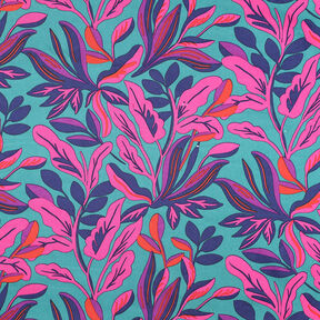 Sateen Lush Leaves | Nerida Hansen – turquoise/purple, 