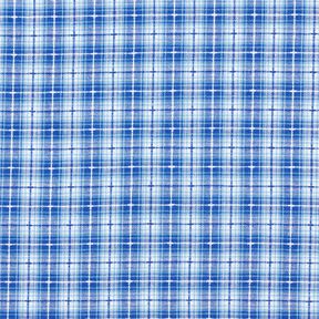 Cotton fabric gradient check – white/royal blue, 