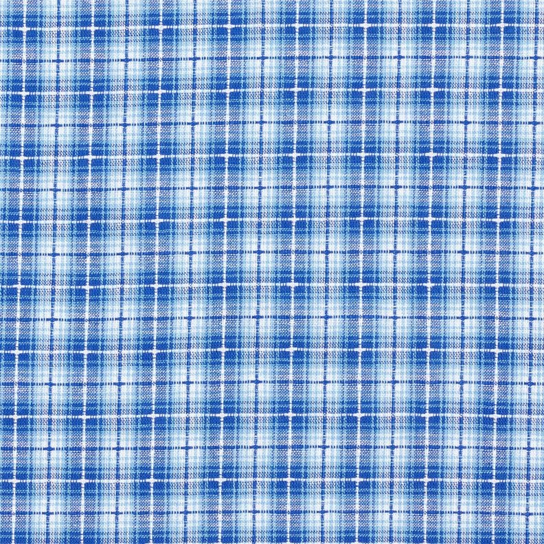 Cotton fabric gradient check – white/royal blue,  image number 1