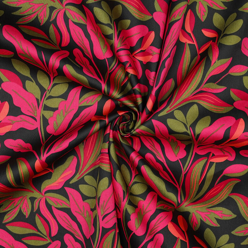 Sateen Lush Leaves | Nerida Hansen – black/pink,  image number 3