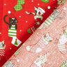 Cotton Cretonne Christmas Cats – red,  thumbnail number 4