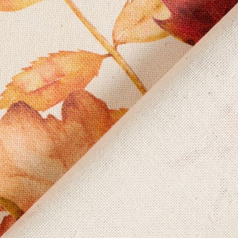 Decorative fabric, half Panama autumn leaves, recycled – natural,  image number 4