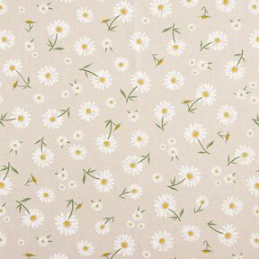 Decor Fabric Half Panama scattered daisies – natural/white, 