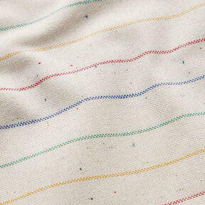 Decor Fabric Half Panama colourful stripes – natural, 