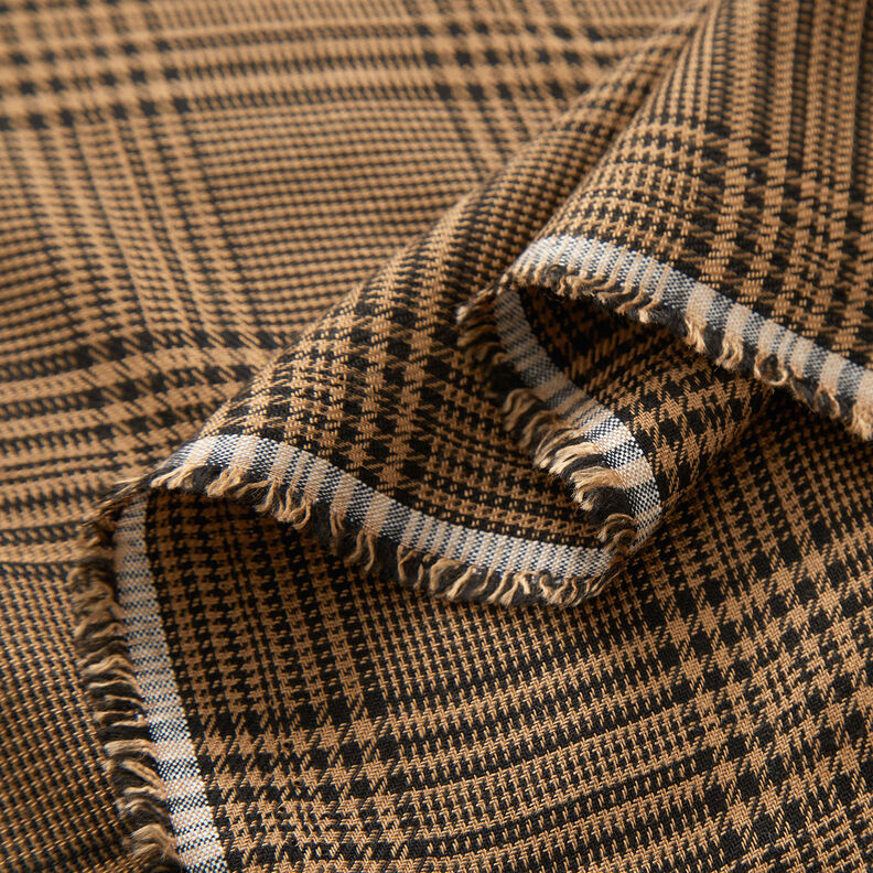 viscose fabric Glen Plaid – caramel/black,  image number 3