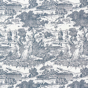 Half Panama Decor Fabric Toile de Jour – navy blue/offwhite, 