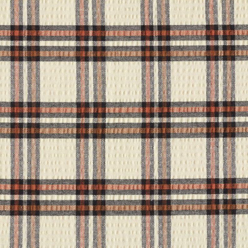 Seersucker tartan – beige/terracotta,  image number 1