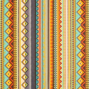 Coated Cotton ethnic stripes – terracotta, 