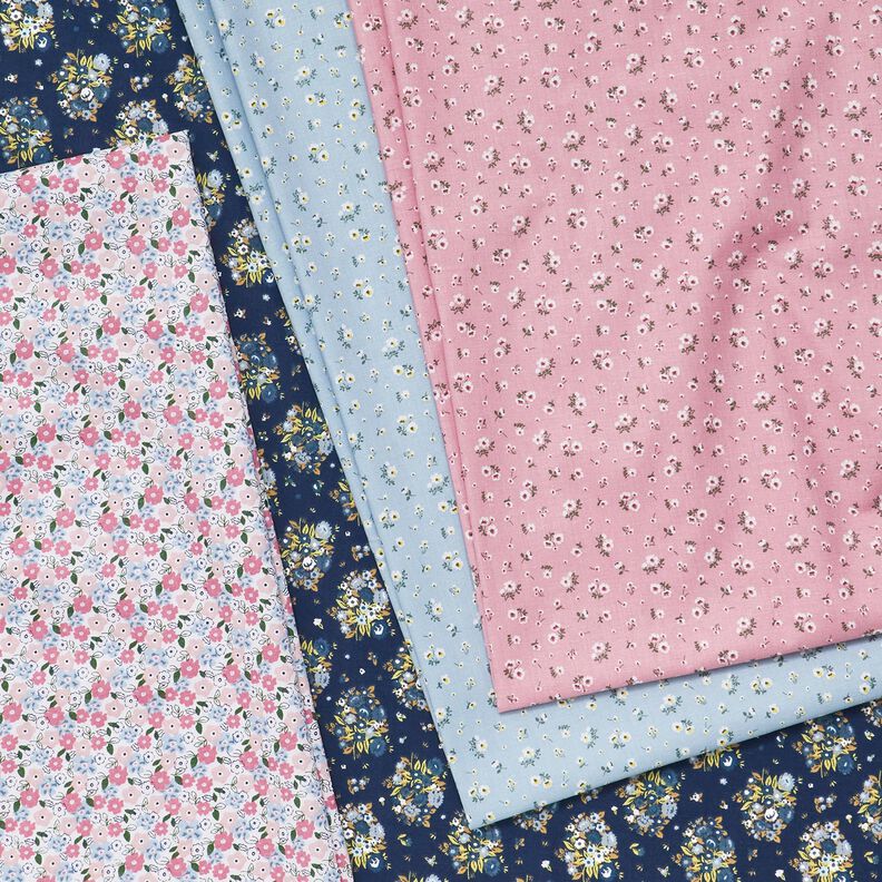 Organic Cotton Poplin little flowers – dusky pink,  image number 5