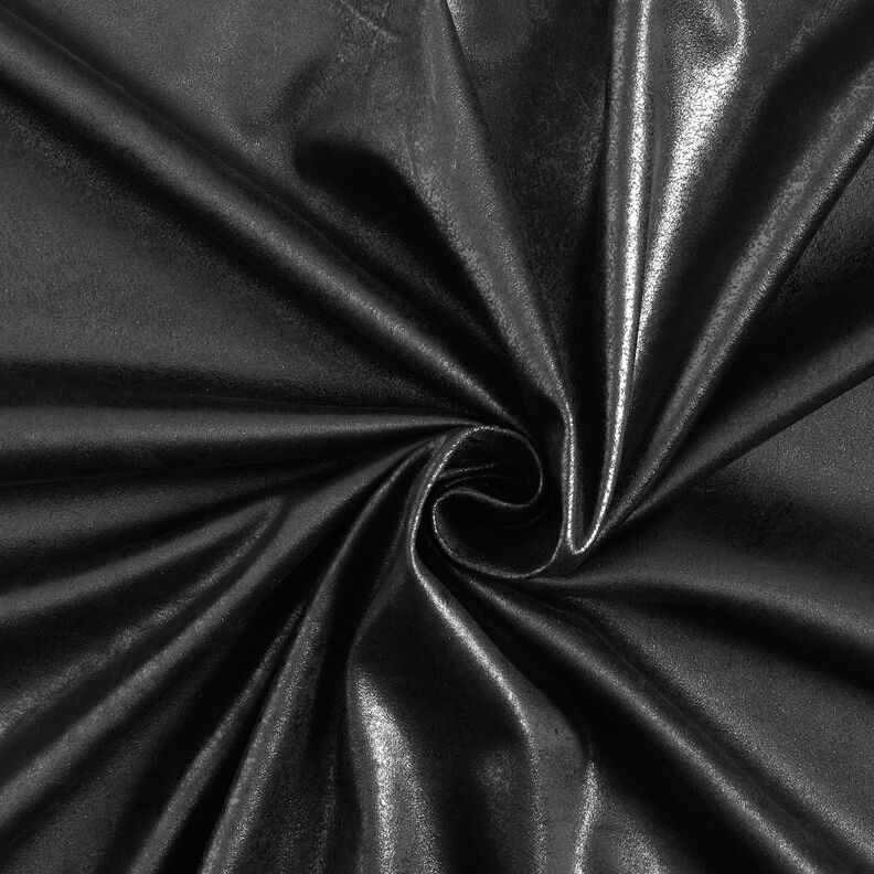 Faux leather velour used look – black,  image number 4