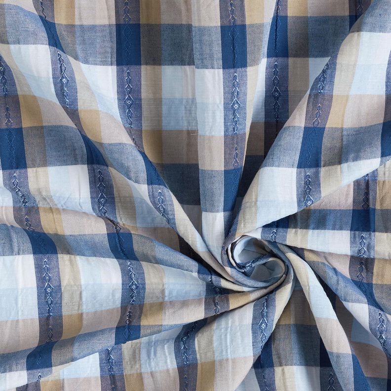 Colourful checks cotton blend – blue,  image number 3