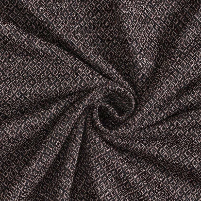 Jacquard knit irregular diamonds – brown/black,  image number 3