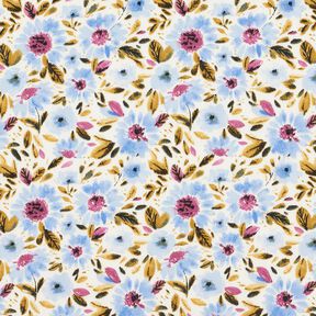 Sea of flowers cotton poplin – light blue/white, 