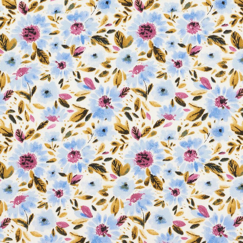 Sea of flowers cotton poplin – light blue/white,  image number 1