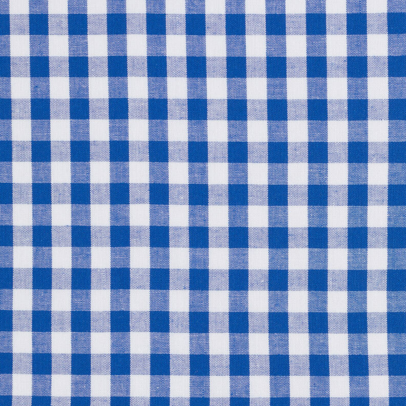 Cotton Vichy check 1 cm – royal blue/white,  image number 1
