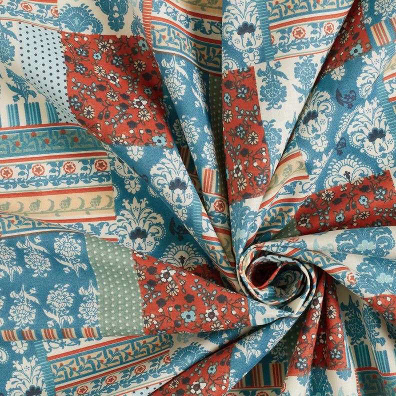 Cotton Cretonne floral patchwork – blue,  image number 3